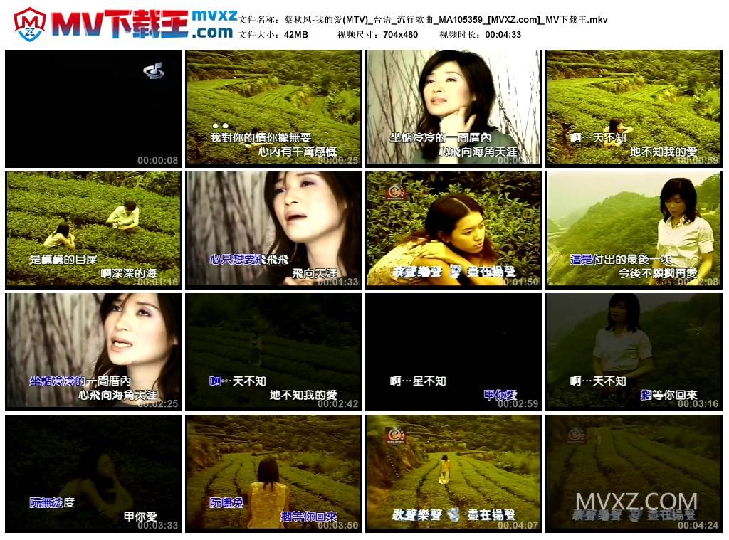 蔡秋凤-我的爱(MTV)_台语_流行歌曲_MA105359